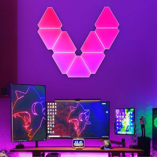 Smart Triangle Night Light For Wall Gaming Room Lights Decor WIFI LED Wall Light Music Sync For Gaming Setup